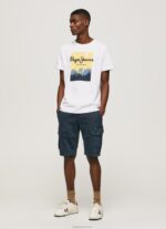 ⁦גברים 4N8XB974 Pepe Jeans לבן חולצה בהדפס לוגו⁩ – תמונה ⁦2⁩