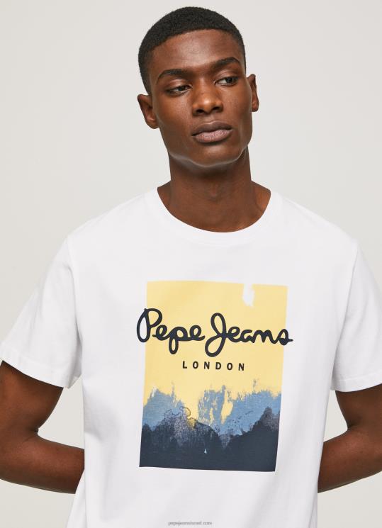 d792d791d7a8d799d79d_4n8xb974_pepe_jeans_d79cd791d79f_d797d795d79cd7a6d794_d791d794d793d7a4d7a1_d79cd795d792d795.jpg גברים 4N8XB974 Pepe Jeans לבן חולצה בהדפס לוגו – תמונה 1