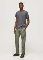 ⁦גברים 4N8XB976 Pepe Jeans שטוף שחור חולצת טריקו עם לוגו רקום⁩ – תמונה ⁦2⁩