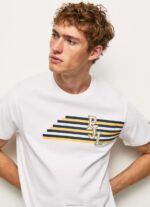 גברים 4N8XB977 Pepe Jeans לבן חולצת לוגו אותיות
