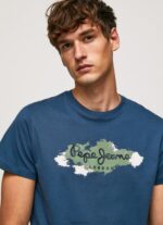 ⁦גברים 4N8XB983 Pepe Jeans jarman חולצת טריקו מכותנה עם לוגו מברשות⁩ – תמונה ⁦3⁩