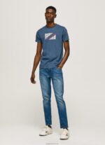 ⁦גברים 4N8XB986 Pepe Jeans jarman חולצת טריקו עם הדפס לוגו משיש⁩ – תמונה ⁦2⁩