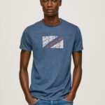 גברים 4N8XB986 Pepe Jeans jarman חולצת טריקו עם הדפס לוגו משיש