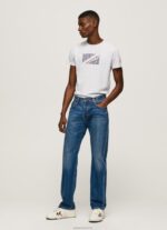 ⁦גברים 4N8XB987 Pepe Jeans לבן חולצת טריקו עם הדפס לוגו משיש⁩ – תמונה ⁦2⁩