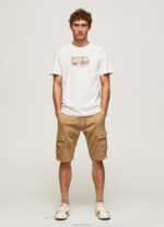 ⁦גברים 4N8XB988 Pepe Jeans צבע קרם חולצה בהדפס תמונות⁩ – תמונה ⁦2⁩