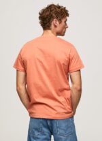 ⁦גברים 4N8XB991 Pepe Jeans תפוז דלעת חולצה בהדפס לוגו⁩ – תמונה ⁦4⁩