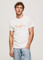 ⁦גברים 4N8XB992 Pepe Jeans צבע קרם חולצה בהדפס לוגו⁩ – תמונה ⁦3⁩