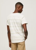 ⁦גברים 4N8XB994 Pepe Jeans צבע קרם חולצת טריקו בהדפס פסים⁩ – תמונה ⁦4⁩