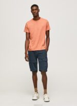 ⁦גברים 4N8XB995 Pepe Jeans תפוז דלעת חולצת טריקו מכותנה פשוטה⁩ – תמונה ⁦2⁩