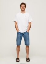 ⁦גברים 4N8XB997 Pepe Jeans לבן חולצה בהדפס לוגו⁩ – תמונה ⁦2⁩