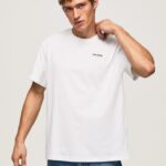 גברים 4N8XB997 Pepe Jeans לבן חולצה בהדפס לוגו