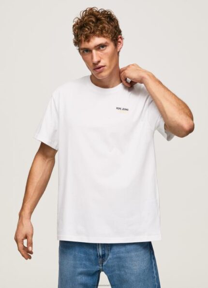 גברים 4N8XB997 Pepe Jeans לבן חולצה בהדפס לוגו