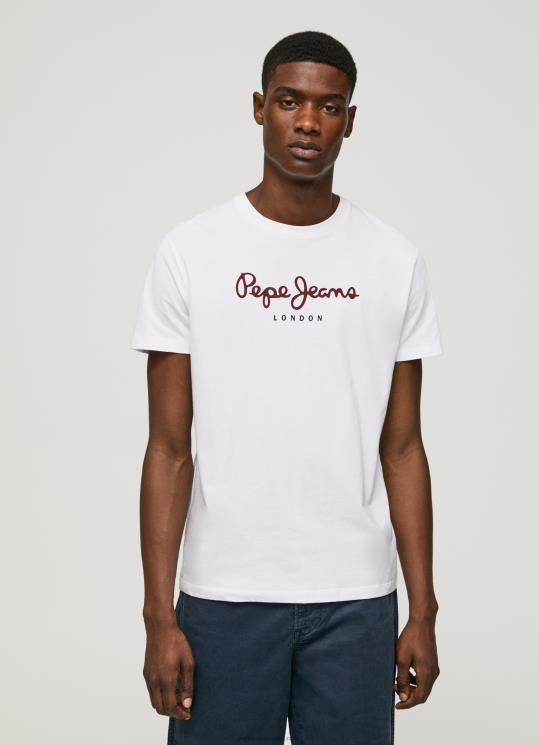 d792d791d7a8d799d79d_4n8xb998_pepe_jeans_d79cd791d79f_d797d795d79cd7a6d7aa_d798d7a8d799d7a7d795_d79bd795d7aad7a0d794_d79cd795d79.jpg גברים 4N8XB998 Pepe Jeans לבן חולצת טריקו כותנה לוגו מודפס – תמונה 1