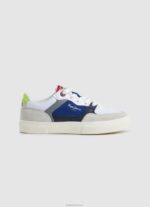 יֶלֶד 4N8XB1526 Pepe Jeans לבן נעלי ספורט מעור קנטון מאסטר