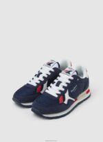 ⁦יֶלֶד 4N8XB1528 Pepe Jeans חיל הים נעלי ספורט משולבות brit heritage⁩ – תמונה ⁦3⁩