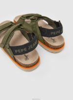 ⁦יֶלֶד 4N8XB1551 Pepe Jeans ירוק חאקי סנדלים אנטומיים ברלין שבת⁩ – תמונה ⁦4⁩