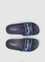 ⁦יֶלֶד 4N8XB1552 Pepe Jeans חיל הים סליידר לוגו כפכפי חוף⁩ – תמונה ⁦2⁩