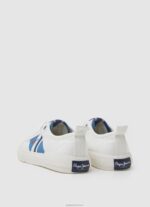 ⁦יֶלֶד 4N8XB1562 Pepe Jeans לבן נעלי ספורט מגופרות בדגל אלן⁩ – תמונה ⁦4⁩