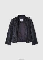 ⁦יֶלֶד 4N8XB1571 Pepe Jeans שָׁחוֹר מעיל אופנוענים מרופד בכתף⁩ – תמונה ⁦3⁩
