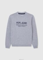 ⁦יֶלֶד 4N8XB1590 Pepe Jeans dulwich ג'רסי לוגו רקום כותנה⁩ – תמונה ⁦4⁩