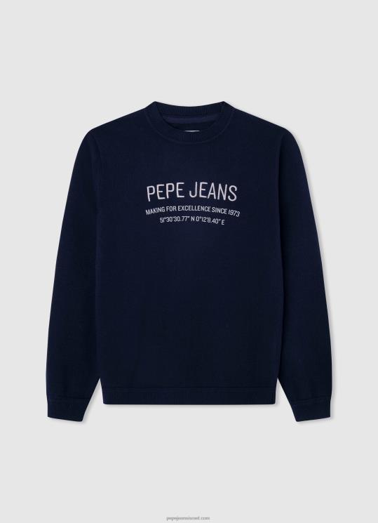 d799d6b6d79cd6b6d793_4n8xb1590_pepe_jeans_dulwich_d792d7a8d7a1d799_d79cd795d792d795_d7a8d7a7d795d79d_d79bd795d7aad7a0d794.jpg יֶלֶד 4N8XB1590 Pepe Jeans dulwich ג'רסי לוגו רקום כותנה – תמונה 1