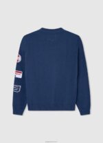 ⁦יֶלֶד 4N8XB1597 Pepe Jeans jarman ג'רזי כותנה עם פרטים משובצים⁩ – תמונה ⁦2⁩