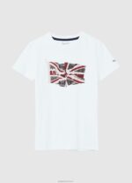יֶלֶד 4N8XB1609 Pepe Jeans לבן חולצת דגל ולוגו