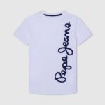 יֶלֶד 4N8XB1618 Pepe Jeans לבן חולצת טי כותנה לוגו אנכי