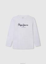⁦יֶלֶד 4N8XB1621 Pepe Jeans תפוז דלעת חולצת טריקו אפקט דהוי⁩ – תמונה ⁦4⁩