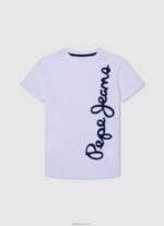 ⁦יֶלֶד 4N8XB1621 Pepe Jeans תפוז דלעת חולצת טריקו אפקט דהוי⁩ – תמונה ⁦5⁩