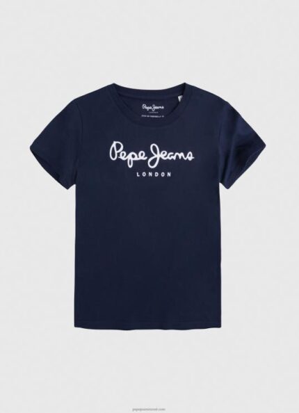 יֶלֶד 4N8XB1622 Pepe Jeans חיל הים חולצת טריקו בסיסית לוגו