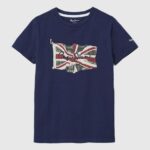 יֶלֶד 4N8XB1624 Pepe Jeans dulwich חולצת דגל ולוגו