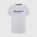 יֶלֶד 4N8XB1629 Pepe Jeans חוואר אפור חולצת טריקו בסיסית לוגו
