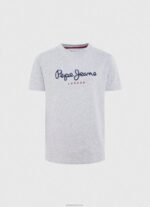 יֶלֶד 4N8XB1629 Pepe Jeans חוואר אפור חולצת טריקו בסיסית לוגו