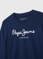 ⁦יֶלֶד 4N8XB1630 Pepe Jeans חיל הים חולצת טי עם לוגו קדמי עם שרוולים ארוכים⁩ – תמונה ⁦2⁩