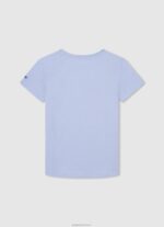 ⁦יֶלֶד 4N8XB1632 Pepe Jeans כחול אקונומיקה חולצת טריקו כותנה לוגו מודפס⁩ – תמונה ⁦2⁩