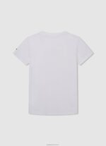 ⁦יֶלֶד 4N8XB1643 Pepe Jeans צבע קרם חולצה בהדפס לוגו⁩ – תמונה ⁦2⁩