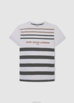 ⁦יֶלֶד 4N8XB1647 Pepe Jeans סטודיו אדום חולצה בהדפס לוגו⁩ – תמונה ⁦4⁩