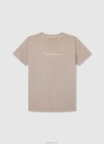 ⁦יֶלֶד 4N8XB1654 Pepe Jeans לבן חולצת כותנה לתא טלפון⁩ – תמונה ⁦4⁩