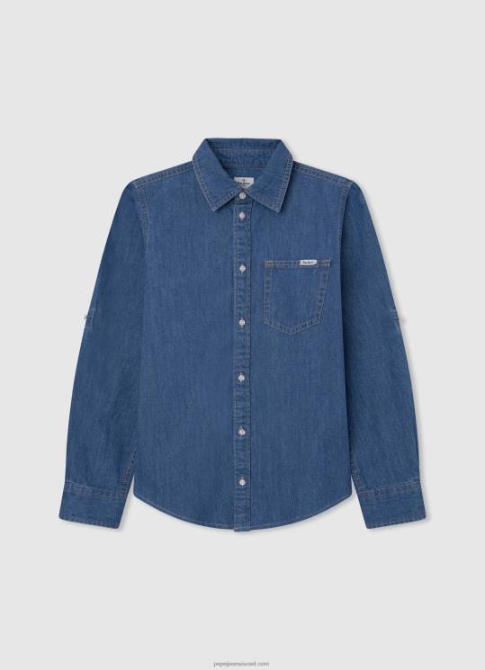 d799d6b6d79cd6b6d793_4n8xb1660_pepe_jeans_d793d6b5d7a0d6b4d799d79d_d797d795d79cd7a6d7aa_d792d799d7a0d7a1_d7a8d792d799d79cd794_d7.jpg יֶלֶד 4N8XB1660 Pepe Jeans דֵנִים חולצת ג'ינס רגילה של פורטז – תמונה 1