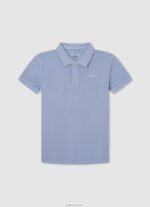 ⁦יֶלֶד 4N8XB1661 Pepe Jeans לבן חולצת פולו פיקה עם לוגו רקום⁩ – תמונה ⁦5⁩