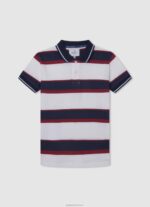 ⁦יֶלֶד 4N8XB1672 Pepe Jeans אָדוֹם חולצת פולו פיקה עם לוגו רקום⁩ – תמונה ⁦4⁩