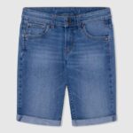 יֶלֶד 4N8XB1683 Pepe Jeans דֵנִים מכנסי ג'ינס קצרים בגזרה דקיקה