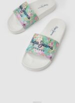 ⁦ילדה 4N8XB1346 Pepe Jeans לבן כפכפי סליידר מרטינה ביץ'⁩ – תמונה ⁦3⁩