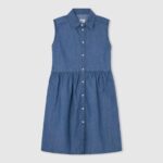 ילדה 4N8XB1385 Pepe Jeans דֵנִים שמלת ג'ינס עם שרוול חור