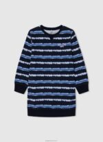 ⁦ילדה 4N8XB1392 Pepe Jeans ורוד רך שמלת מיני פסים מושפלים⁩ – תמונה ⁦3⁩