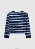 ⁦ילדה 4N8XB1408 Pepe Jeans dulwich מגשר כותנה עם פסים דהויים⁩ – תמונה ⁦2⁩
