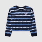 ילדה 4N8XB1408 Pepe Jeans dulwich מגשר כותנה עם פסים דהויים