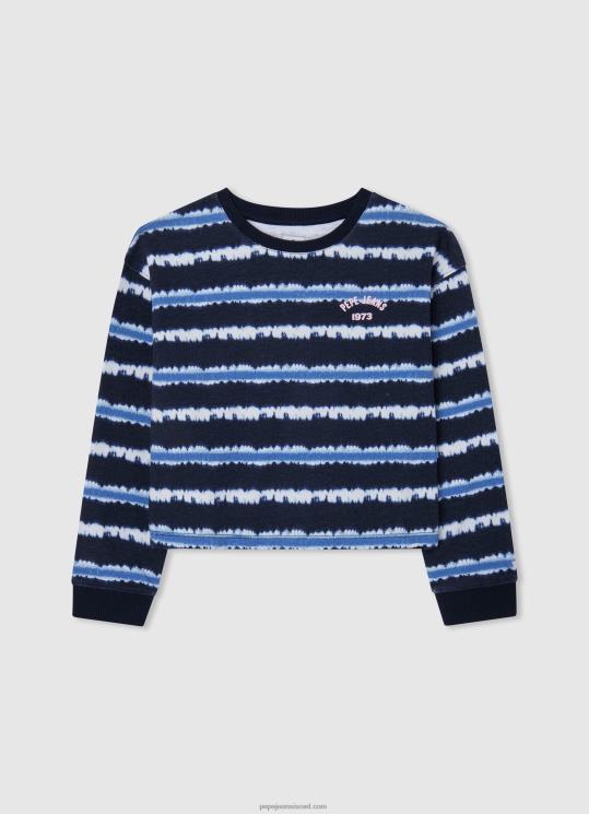 d799d79cd793d794_4n8xb1408_pepe_jeans_dulwich_d79ed792d7a9d7a8_d79bd795d7aad7a0d794_d7a2d79d_d7a4d7a1d799d79d_d793d794d795d799d799d.jpg ילדה 4N8XB1408 Pepe Jeans dulwich מגשר כותנה עם פסים דהויים – תמונה 1