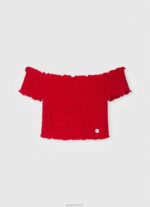 ⁦ילדה 4N8XB1425 Pepe Jeans dulwich חלק עליון אסוף עם שרוולים קצרים⁩ – תמונה ⁦4⁩